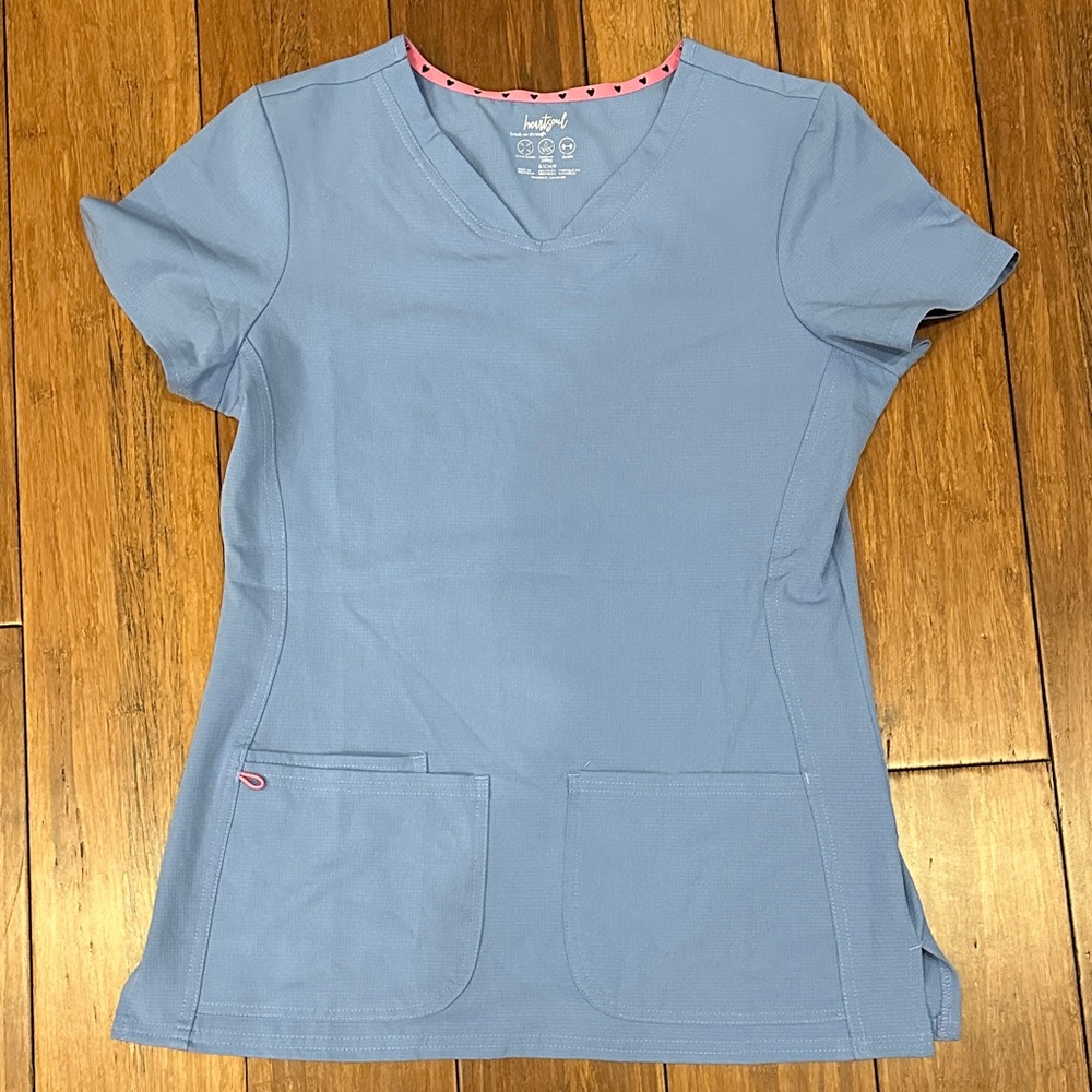 Heartsoul Women's blue Scrub Top- Small